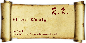 Ritzel Károly névjegykártya
