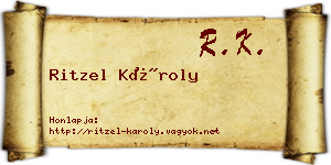 Ritzel Károly névjegykártya