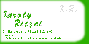 karoly ritzel business card